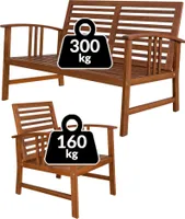 CASARIA® Gartenmöbel Set Atlas Holz FSC®-zertifiziert wetterfest 300kg Belastbarkeit Tisch Sessel Auflagen Garten Terrasse Möbelset Akazie Anthrazit