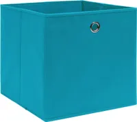 vidaXL Úložné boxy 10 ks Detská modrá 32x32x32 cm Látka