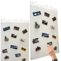 STALFORM Cestovní magnetická tabule White GoodVibes 80x50 cm Ocelová bezrámová magnetická tabule na zeď pro domácí kancelář Kuchyně