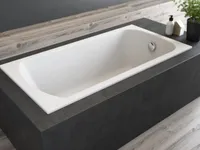 BADLAND Badewanne Rechteck Classic SLIM 130x70 Rand 17mm mit Ablaufgarnitur, Füßen und Styroporverkleidung mit Ablage 4cm GRATIS