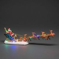 Konstsmide LED Szenerie Weihnachtsmann im Schlitten mit Rentieren