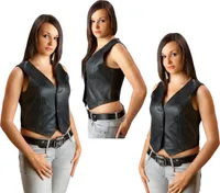 Lederweste Damen Biker Lady Leather vest Western Motorrad Kutte S - 34/36