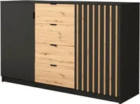 BETTSO Moderní komoda 2D4S ONYX 150 černá Wotan Lamely Wotan