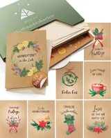 Weihnachtskarten mit Umschlag Set - 20 Karten Weihnachten Set - A6 Christmas Cards - Weihnachtskarte Postkarten -Weihnachtsgrußkarten Set