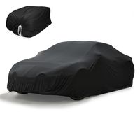 ECD Germany Indoor Car Cover, veľkosť L - 482x178x119 cm, čierna, z elastického mäkkého saténu, priedušný, odolný voči prachu a nečistotám, krycia plachta na auto, ochranná plachta na celú garáž