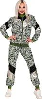 Dollar Trainingsanzug - leuchtet unter UV-Licht - Jogginganzug Gr. S bis 2XL -  80ties S - 170-177 cm
