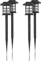 LED Solar Gartenleuchten für Außen ( 4er Pack), wetterfest IP44 spritzwassergeschützt, 38 cm Stecklampe mit Erdspieß, Beleuchtung für Terrasse