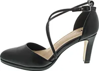 Tamaris Damen Pumps Kreuzriemen elegant spitze Form Blockabsatz 1-24408-20, Größe:39 EU, Farbe:Schwarz