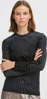 b.young BYShirley Damen Langarmshirt Longsleeve Shirt mit Rundhals gemustert Slim fit