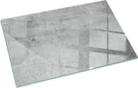 Textur von Rohbeton – Glasbodenplatte für – Kaminofen – Kaminplatte Glas – Schutzglas – Funkenschutzplatte –Glasbodenplatte Feuerfeste – Hitzeschutzplatte – Bodenschutz aus Glas – 100x70 cm
