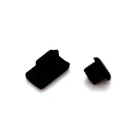 AccuCell Staubschutz-Kappen Set für USB Type C (USB-C) &  Kopfhörer-Anschluss schwarz