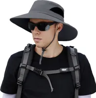Freetoo Sonnenhut, mit großer Krempe, wasserdichter Sonnenhut, Sonnenschutz-Eimerhut, Outdoor-Wanderhüte für Herren und Damen