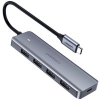 Ugreen HUB USB Typ C Splitter - 4x USB 3.2 Gen 1 mit USB Typ C Stromanschluss grau (CM219 70336)