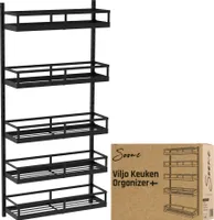 Soome Viljo Verstellbares 5-Etagen Gewürzregal - Wandmontage und Arbeitsplatten-Organizer
