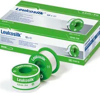 Leukosilk 9,2 m x 5 cm ohne Schutzring 6 Rollen Fixierpflaster