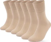 Gesundheitssocken 6 Paar Herren & Damen Socken ohne Gummi und ohne Naht Diabetiker geeignet - 26803 Beige 43-46