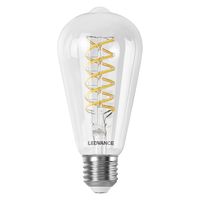 LEDVANCE SMART+ WIFI LED-Lampe, Weißglas, 8W, 806lm, Edison-Form mit 64mm Durchmesser & E27-Sockel, regulierbares Weißlicht (2700-6500K), dimmbar, App- oder Sprachsteuerung, 15.000 Stunden Lebensdauer