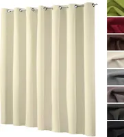 heimtexland ® Verdunkelungsvorhang Thermogardine Raumteiler Deko Ösenschal blickdicht verdunkelnd schalldämmend Kälteschutz Sonnenschutz Vorhang Typ139 Creme