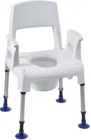 Duschstuhl -  Toilettenstuhl oder Toilettenstützgestell bis 160 kg Modell Pico 3 in 1