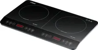 Iskra Induktionskochfeld 2 Platten 3500W Induktionsplatte doppelt mit Timer, Auto-Aus, Touch-Control