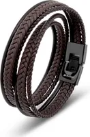 SERASAR | Leder Wickelarmband für Herren [Wrap] mit Schmuckschachtel | Farbe: Braun | Länge: 46cm