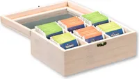 KESPER Tee-Box mit 6 Fächern Bambus21,7x16cm weiß