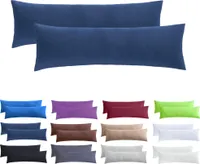 NatureMark 2er Pack Jersey Kissenbezug Kissenhülle Kissenbezüge Seitenschläferkissen Nackenkissen viele Größen und Farben  (40 x 145 cm (Seitenschläfer/Stillkissenbezug), Navy blau)