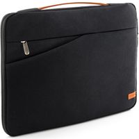 deleyCON Notebook-Tasche für MacBook Laptop bis 13,3" (33,78cm) Schutztasche aus Robustem Nylon 2 Zubehörfächer verstärkte Polsterwände - Schwarz