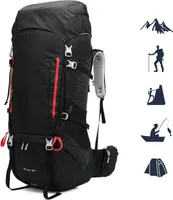 Mofut Wanderrucksack, 80L Trekkingrucksack Campingrucksack Wanderrucksack Großer, Reiserucksack Mit Regenabdeckung für Wandern, Radfahren, Klettern