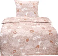 Hochwertige Biber Bettwäsche Baumwolle Leopard Beige2tlg. 4tlg. 135x200 80x80: 2tlg.