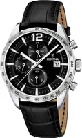 Festina F16760_4 Herren-Armbanduhr, Edelstahl-Gehäuse, Leder-Armband