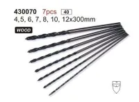 Vrtáky do dřeva 4, 5, 6, 7, 8, 10, 12 300 mm 7 dlouhá sada