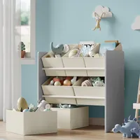 SONGMICS Kinderregal Spielzeugregal,Bücherregal Kinder, mit 7 Aufbewahrungsboxen
