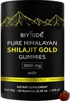 BIYODE Pure Himalayan Shilajit Gold Gummies 3000 mg – mit Ashwagandha, Ingwer, schwarzem Musli, Tribulus, Ginseng und Akarkara.