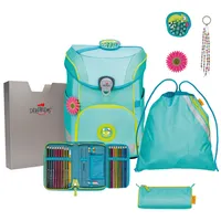 DerDieDas ErgoFlex Easy LED Schulranzenset 5-teilig Primavera hellblau