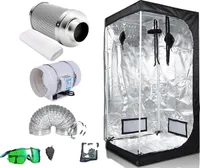 Grow Tent Kit, verschiedene Größenoptionen, Kohlefaserfilter, 60x60x140 4 Zoll