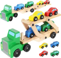 Holz-LKW - Abschleppwagen + Autosatz 22698
