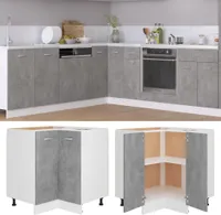 vidaXL Rohová základová doska betónová sivá 75,5x75,5x81,5 cm materiál na báze dreva