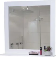 Nástěnné zrcadlo HWC-F75, Koupelna Koupelnové zrcadlo Zrcadlo, odkládací plocha venkovský dům 58x59x12cm bílá