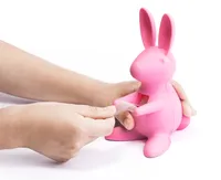 QUALY Klebefilmabroller Tischabroller Abroller Kunststoff Kaninchen Bunny Pink