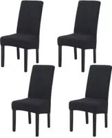 4 kusy židle kryty Stretch Elastan židle kryt pro jídelnu Hotel Banket , černá