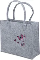 Tasche Einkaufstasche Shopper Umhängetasche Filz-Tasche grau 40x18cm H:34cm