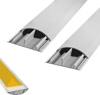 ARLI Wand / Fussboden Kabelkanal 2x 1m halbrund selbstklebend 70 x 20 mm grau