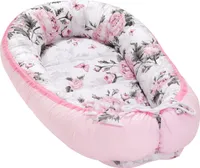 Pepi Babynest Kokon 2-seitiges multifunktionales Kuschelnest 95x55cm 100% Baumwolle Neugeborene Baby Nestchen Pink Flowers