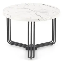 Stolik kawowy ANTICA M 55x55 biały marmur/czarny