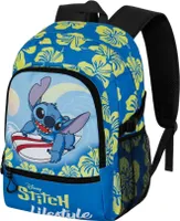 Školský batoh Disney Lilo & Stitch Blue Fight, priestranný a odolný 44x31x18 cm