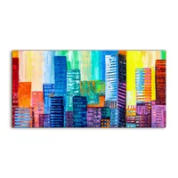 Coloray Obrázek vytištěný na plátně 120x60cm Nástěnné umění na plátně Malba Obraz na plátně - Město, barevné