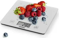 Duronic KS1080 Digitale Küchenwaage | Ultradünne Küchenwaage aus Glaß mit digitalen Display |1 g - 5 kg Kapazität |Tara Funktion | Hochpräzisions Sensoren | Ideal zum Backen oder als Präzisonswaage