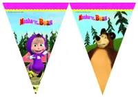 Procos 86563 – Babyjäckchen Wimpelkette Masha und Bär, 2.3 m, Mehrfarbig