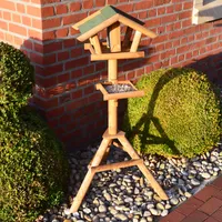 zooprinz Vogelhaus mit Ständer 124 cm Höhe Massives Kiefernholz Bitumendach